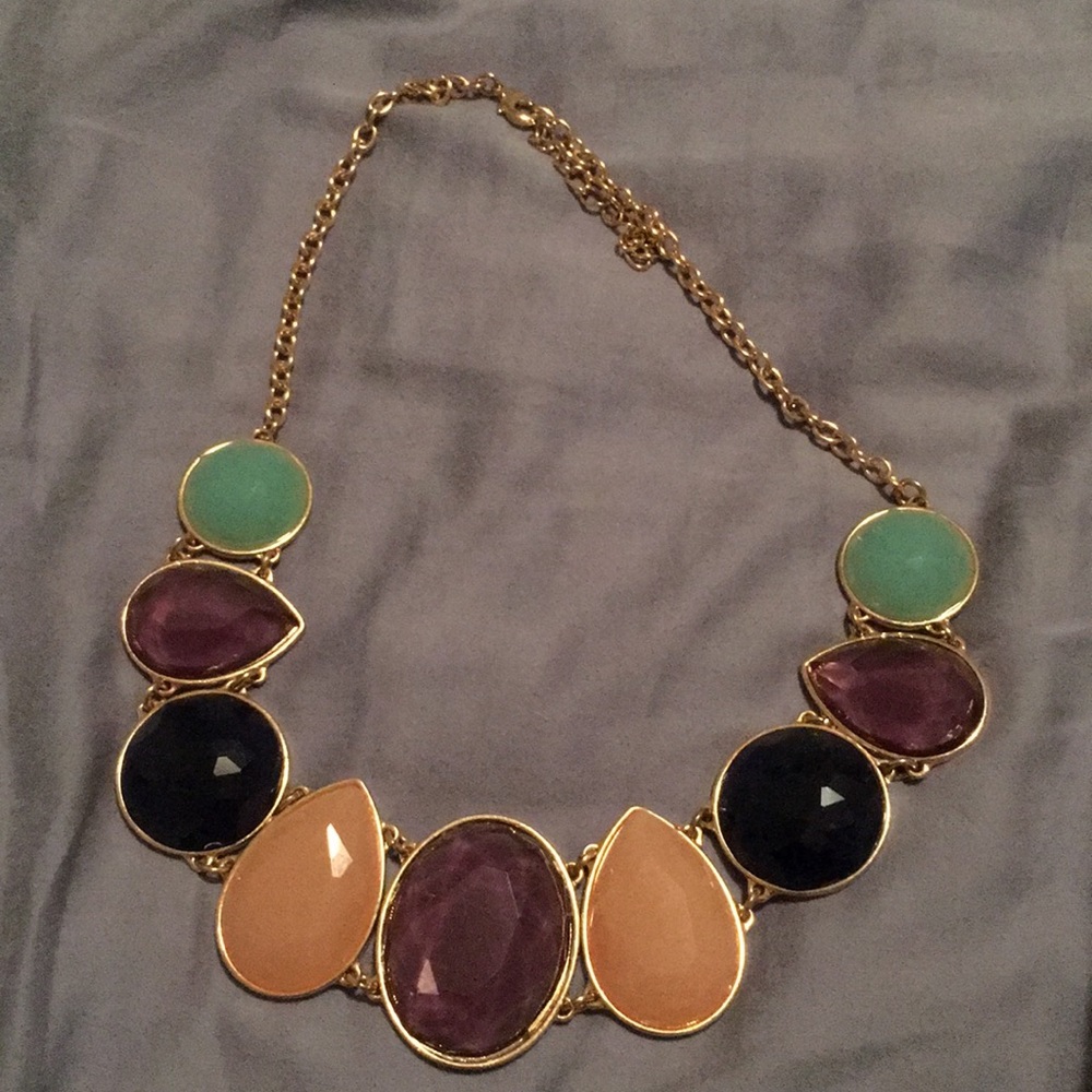 Multi color statement necklace